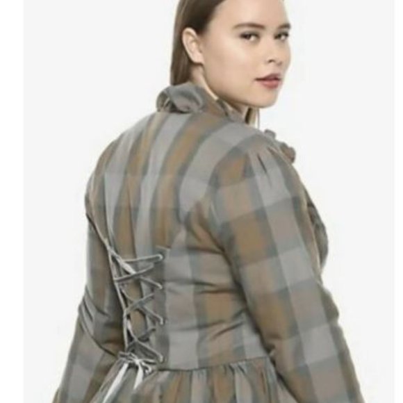 Hot Topic Torrid Tops - HOT TOPIC TORRID EXCLUSIVE OUTLANDER LACED PEPLUM LADIES JACKET SIZE LARGE